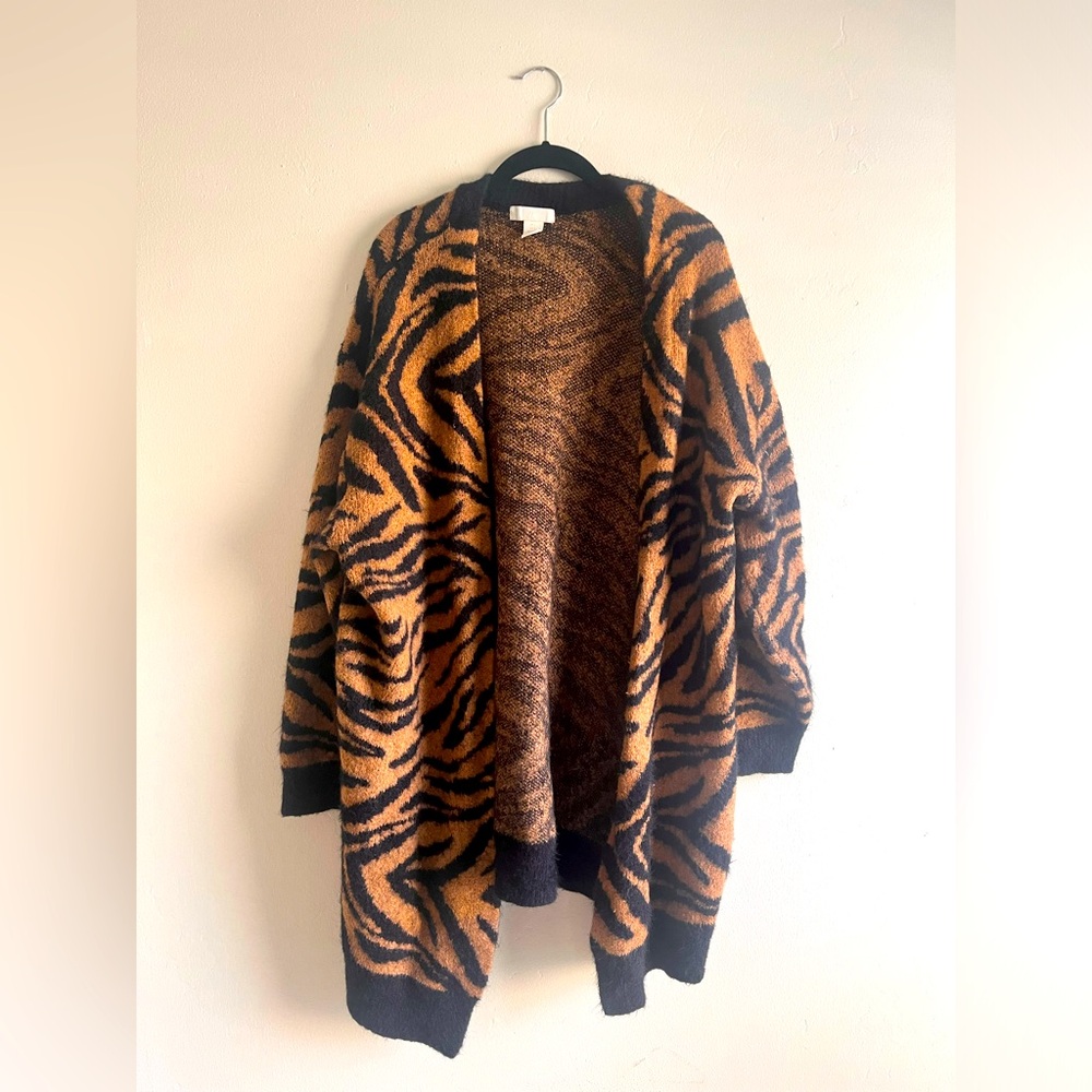 H&M long tiger striped sweater
